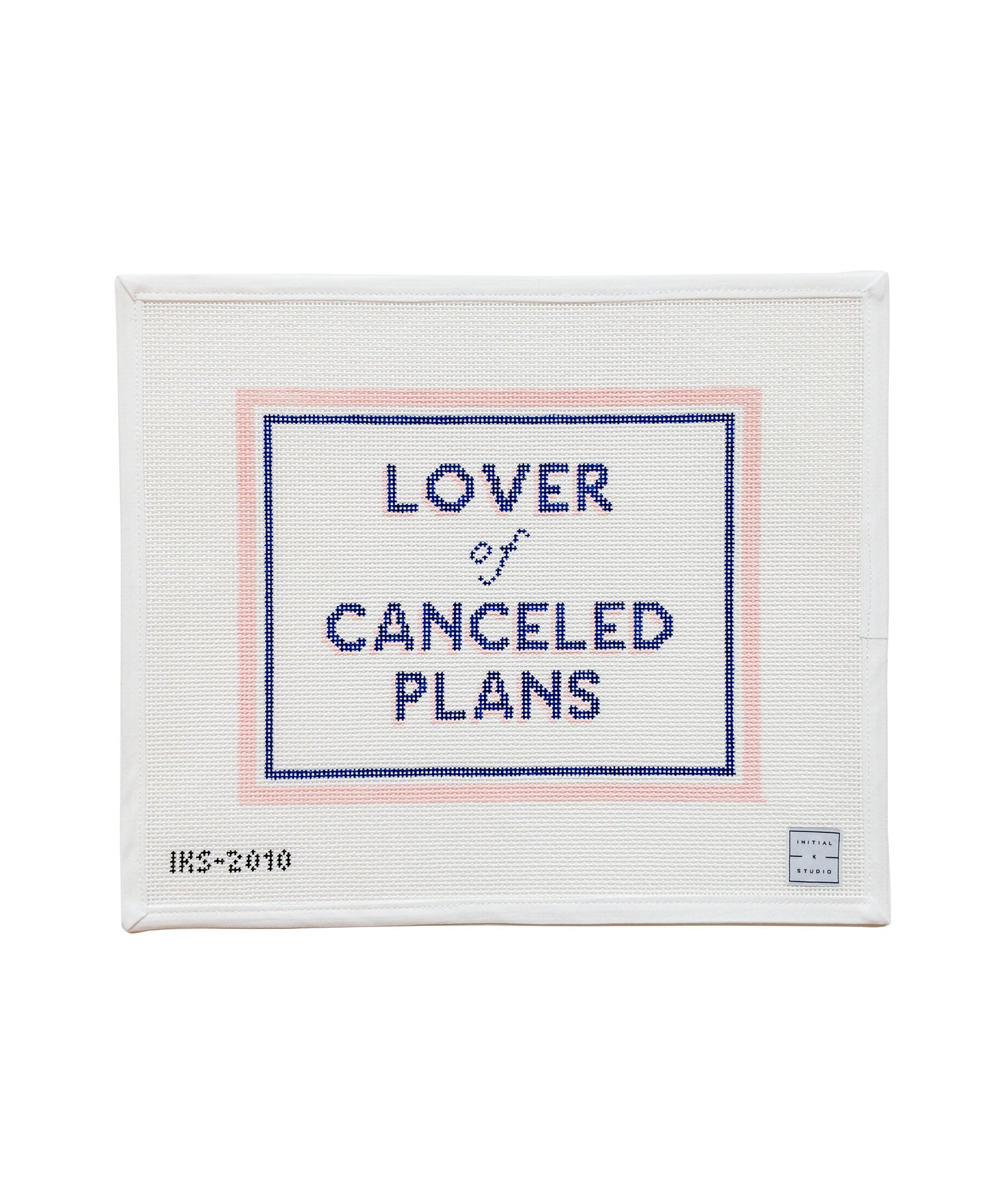 Canceled Plans Needlepoint Canvas Initial K Studio Canceled plans needlepoint canvas initial k studio