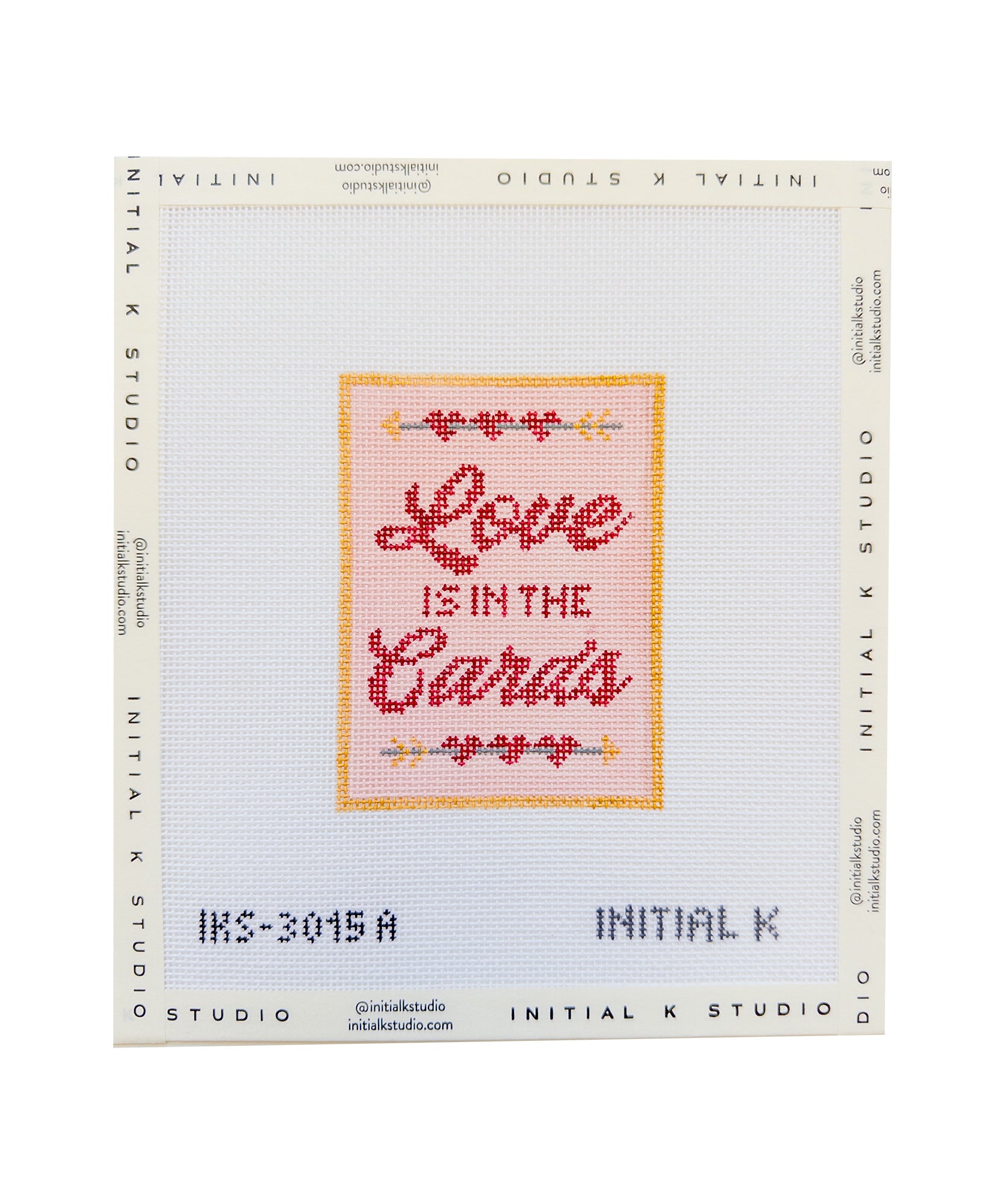 Love Card Needlepoint Canvas – Initial K Studio