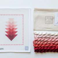Warm red tones Arrowhead Hand painted Needlepoint canvas and fibres | Initial K Studio 