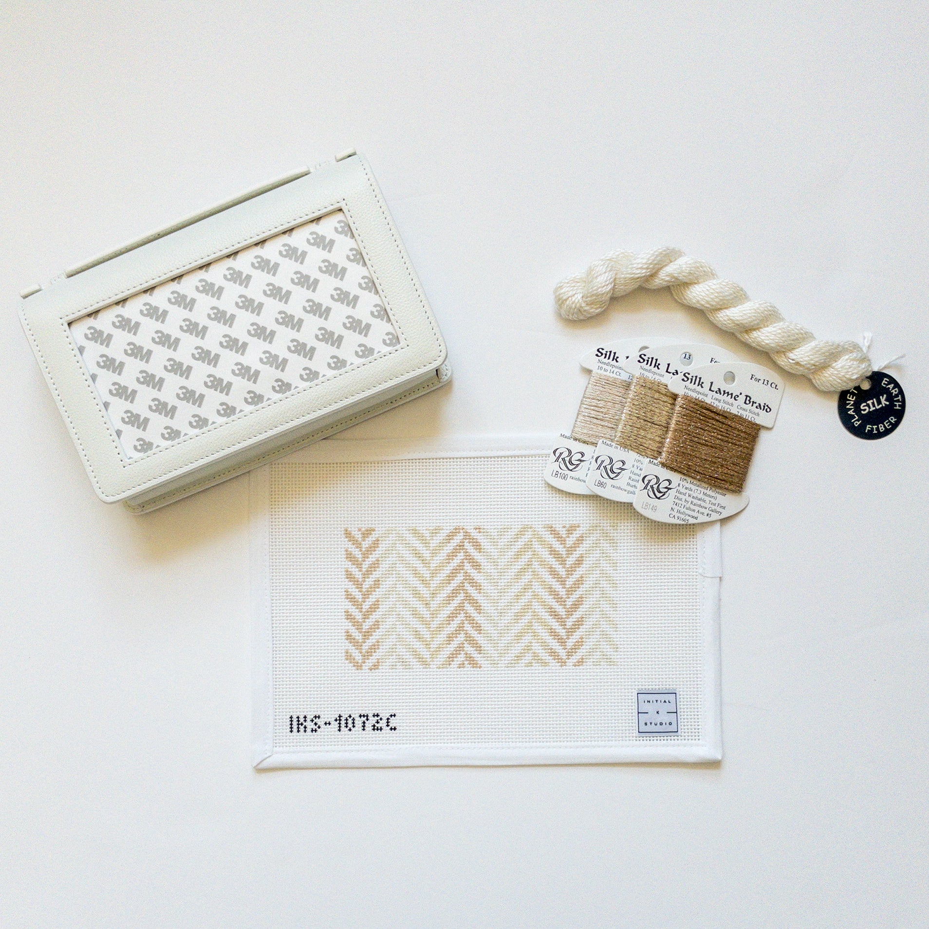 Mini Herringbone Needlepoint Canvas – Initial K Studio