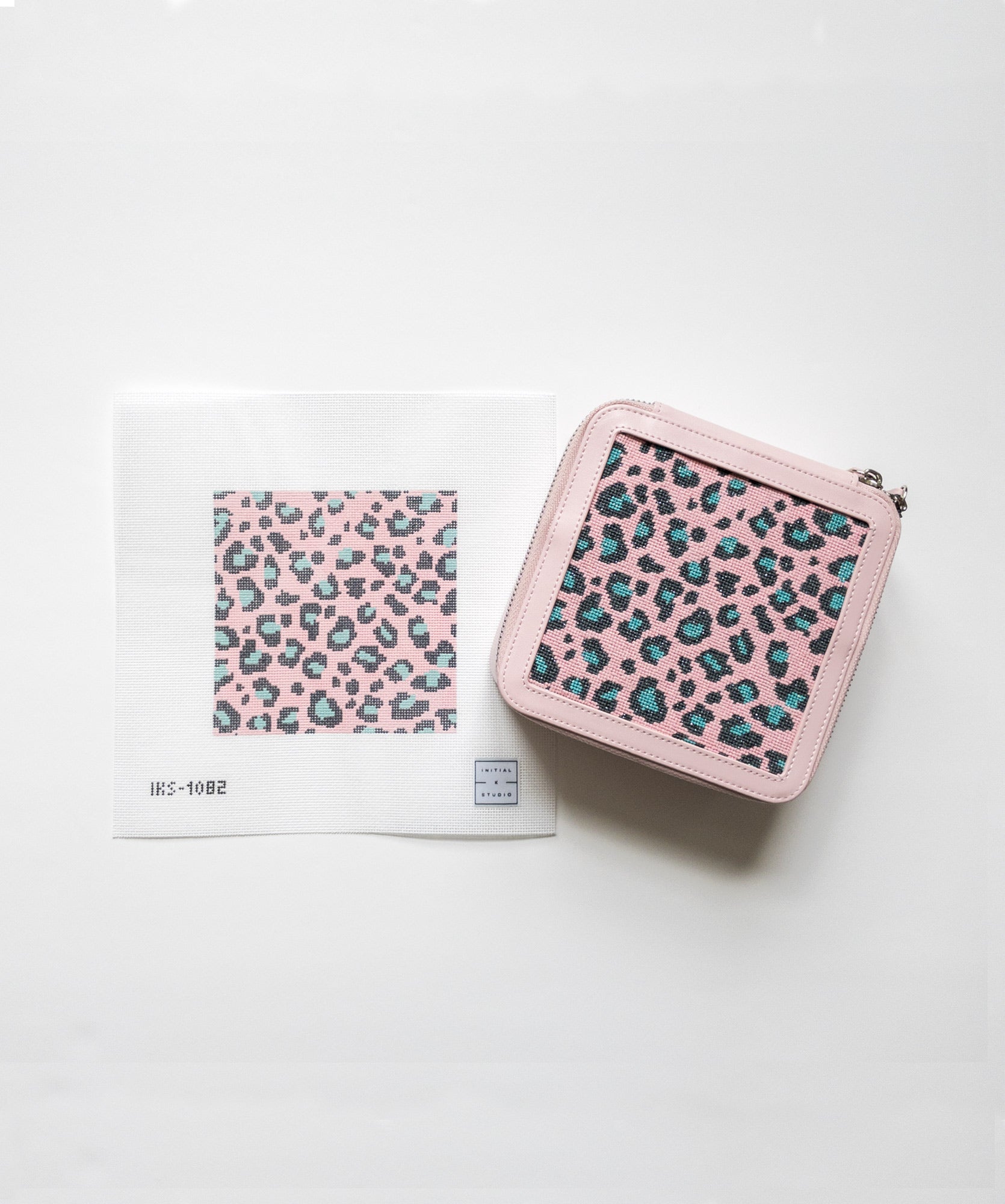 Pink Leopard Needlepoint Clutch Initial K Studio Pink leopard needlepoint clutch initial k studio