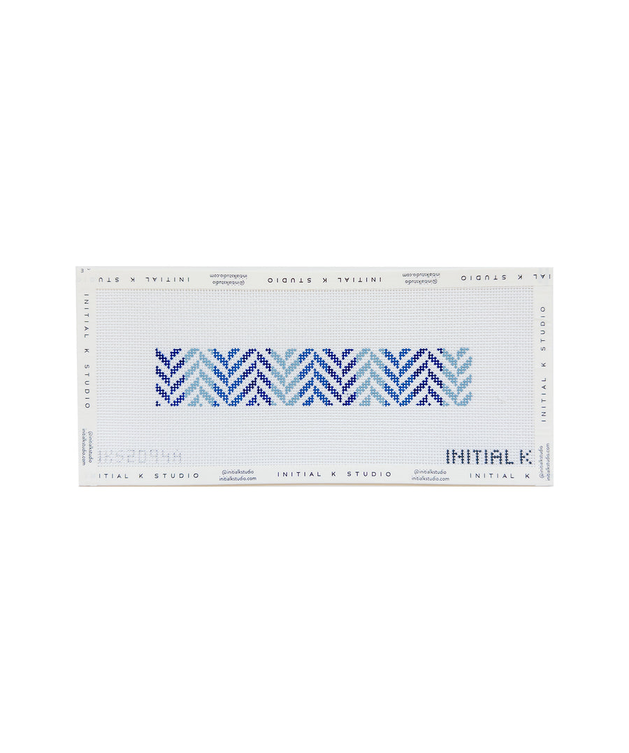 Blue Herringbone Fob