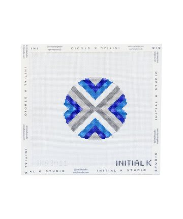 Blue Grey Stripe Round