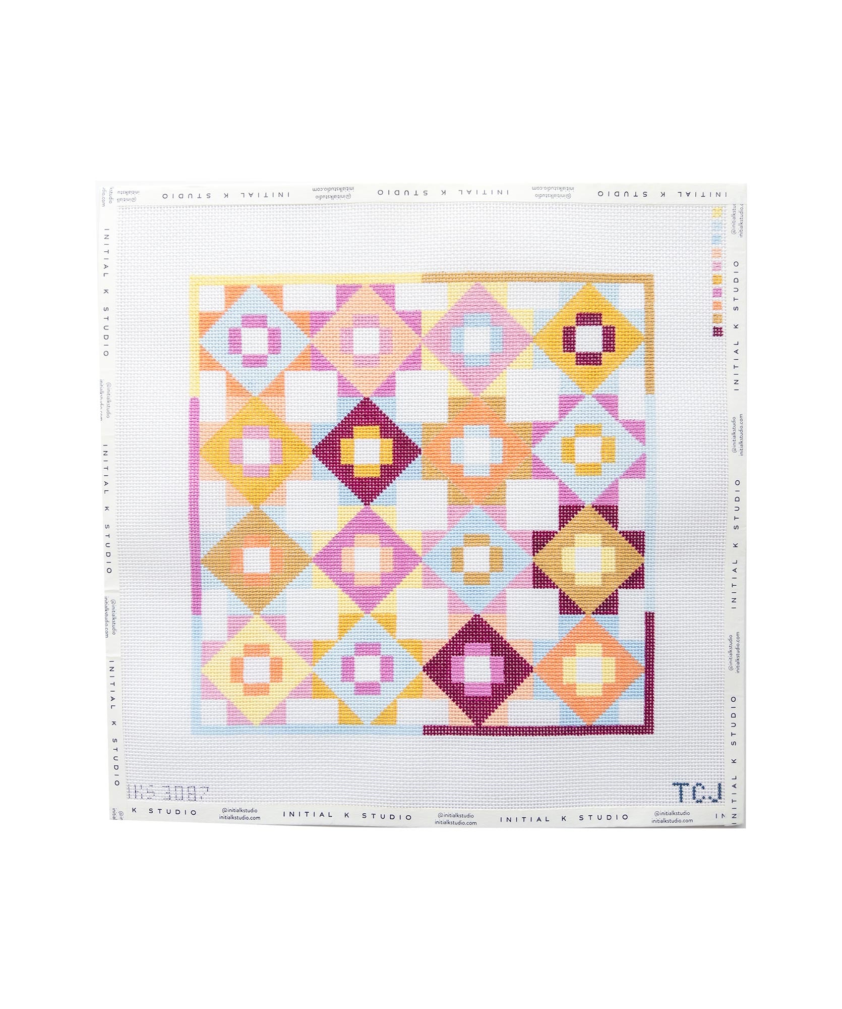Meadowland Quilt Needlepoint Canvas – Initial K Studio