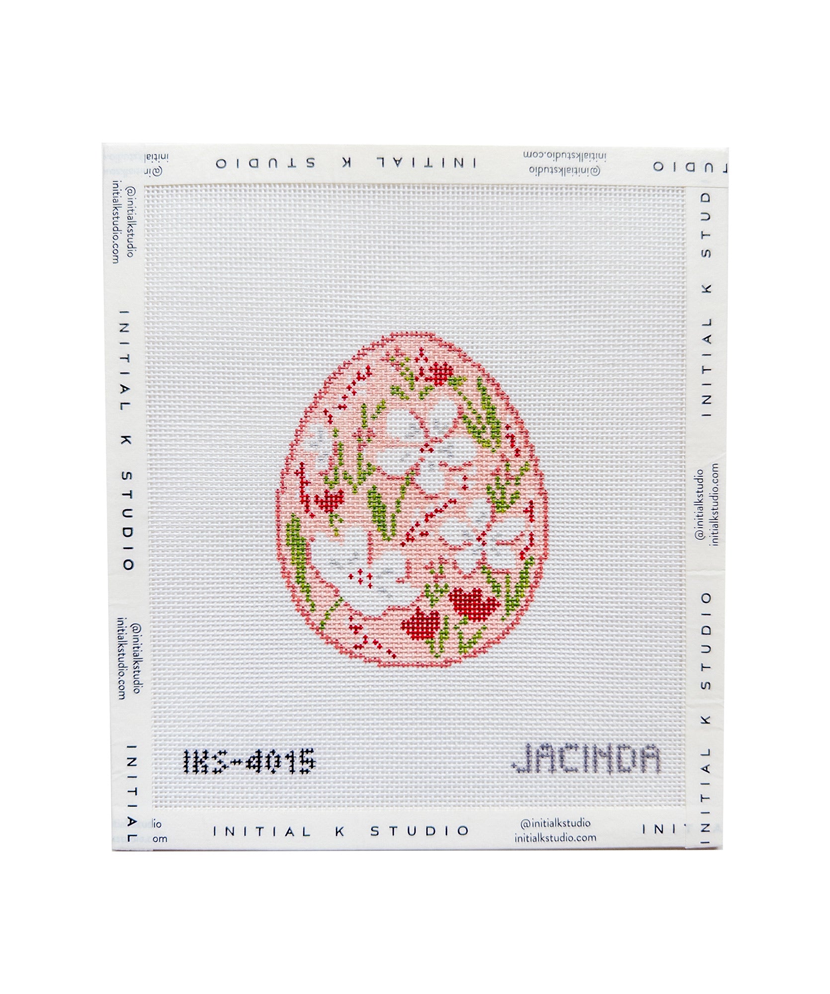 White Flower Needlepoint Canvas – Initial K Studio