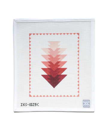 Warm red tones Arrowhead Hand painted Needlepoint canvases | Initial K Studio 