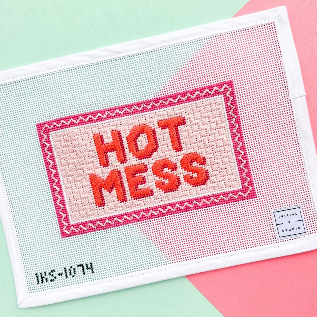 Hot Mess Needlepoint Canvas Initial K Studio Hot mess needlepoint canvas initial k studio