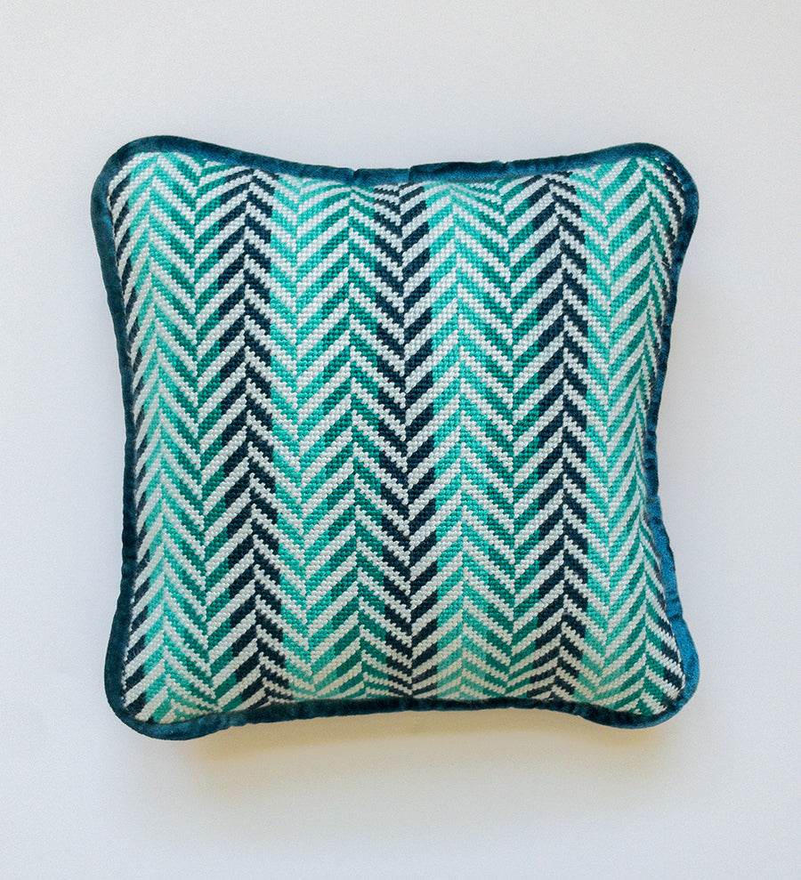 Herringbone Pillow - Turquoise